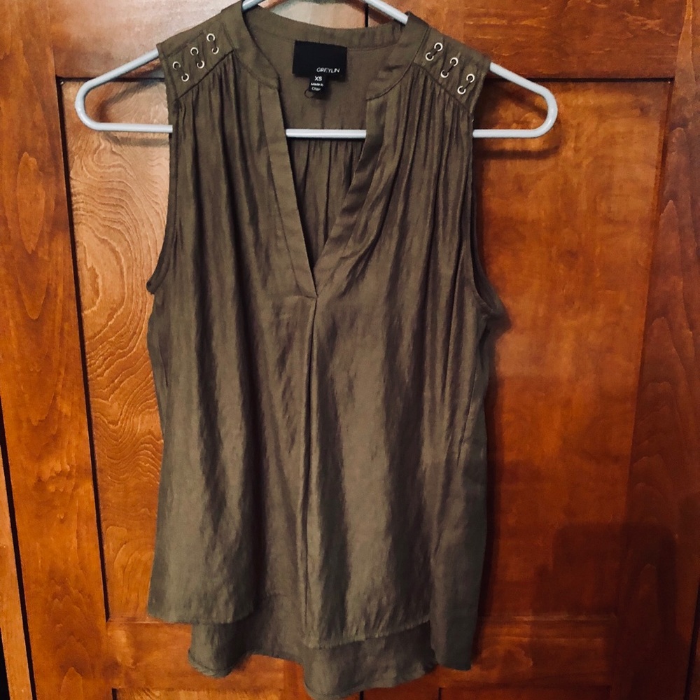 Olive Green Sleeveless Top